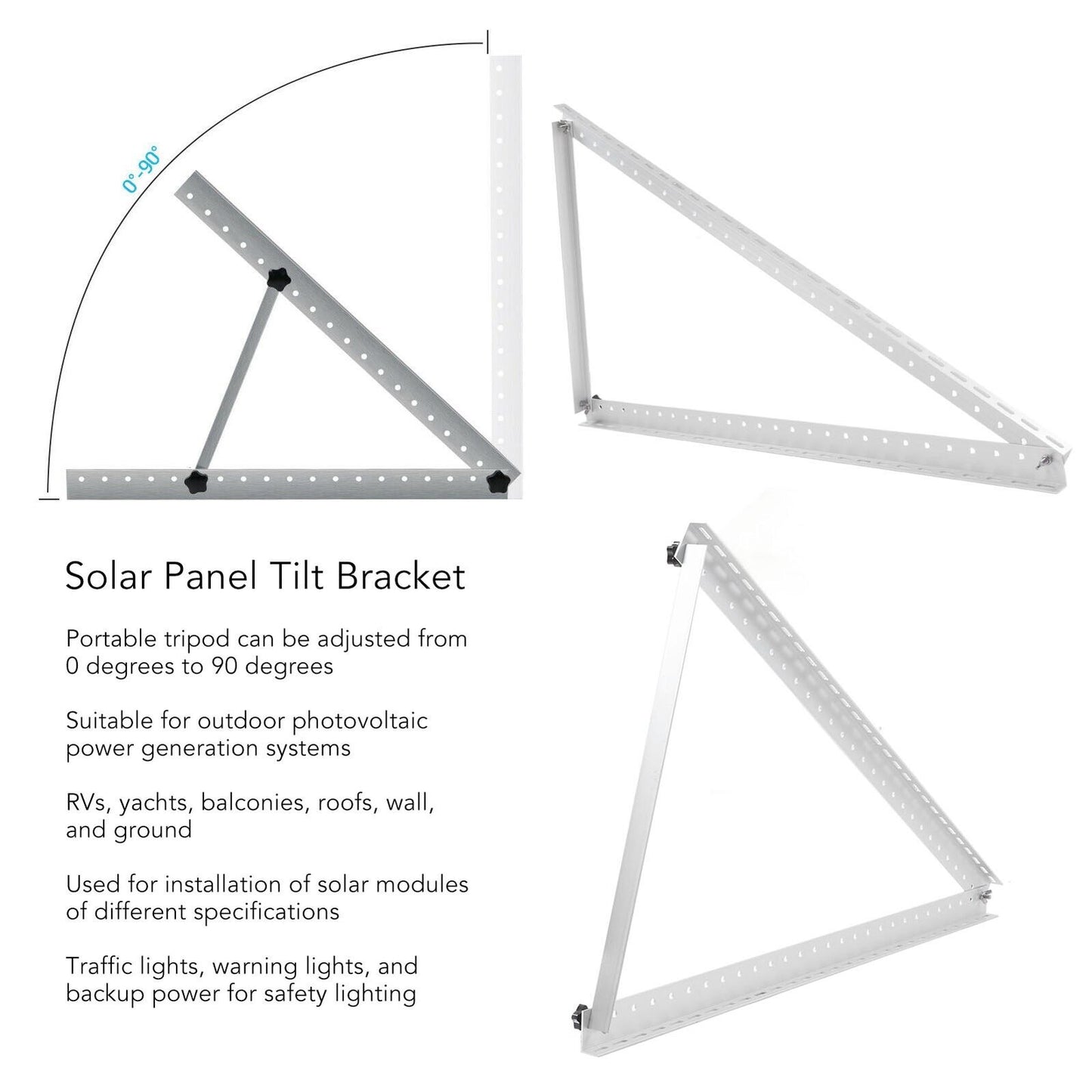 new Solar Panel Tilt Bracket Adjustable Foldable Universal Aluminium Mount 41inch koeek - KOEEK