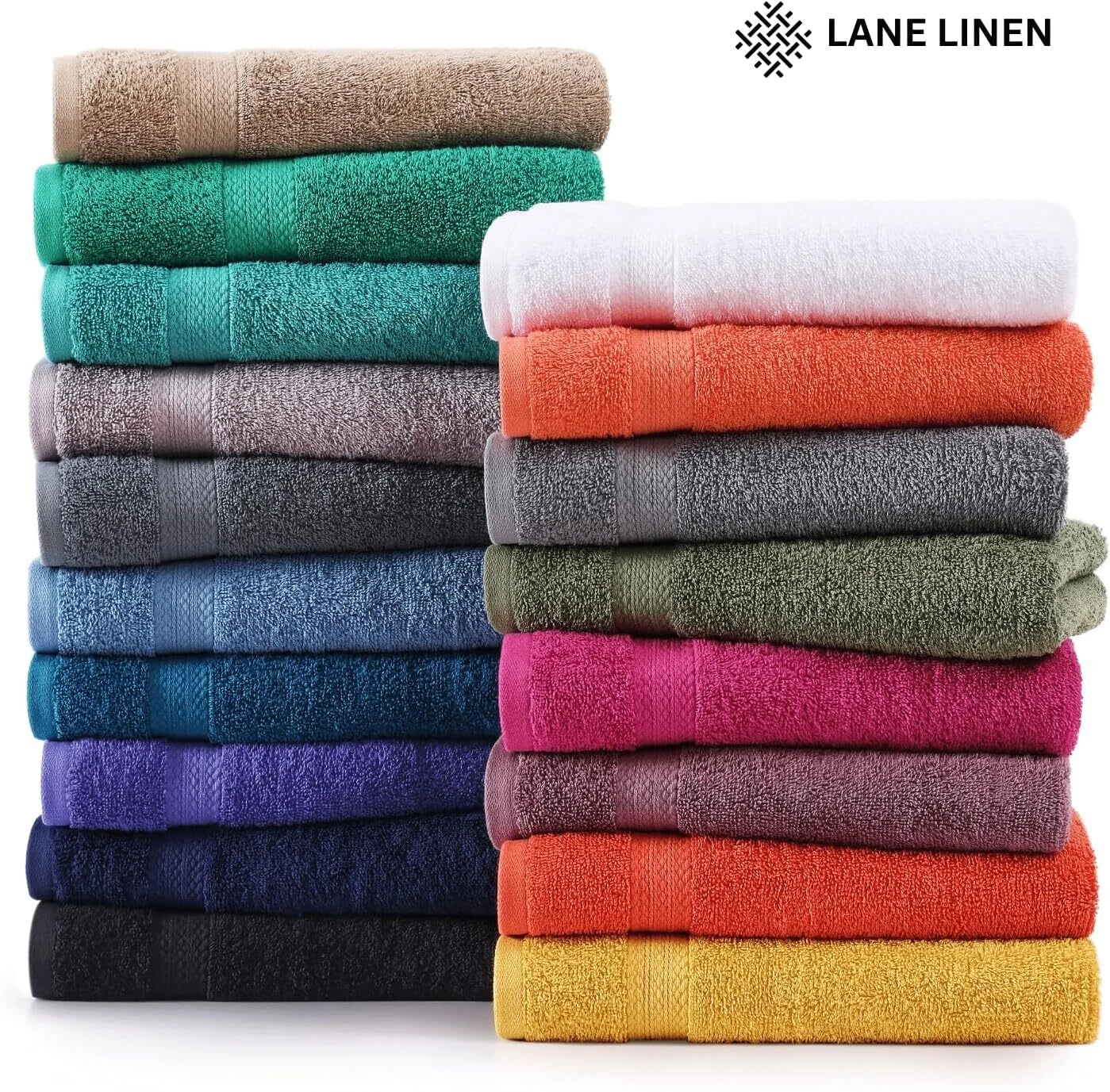 24 Piece Bath Towel Set -  Cotton Bath Towel, Absorbent Towel for Bathroom 07FC0E-D4 - KOEEK