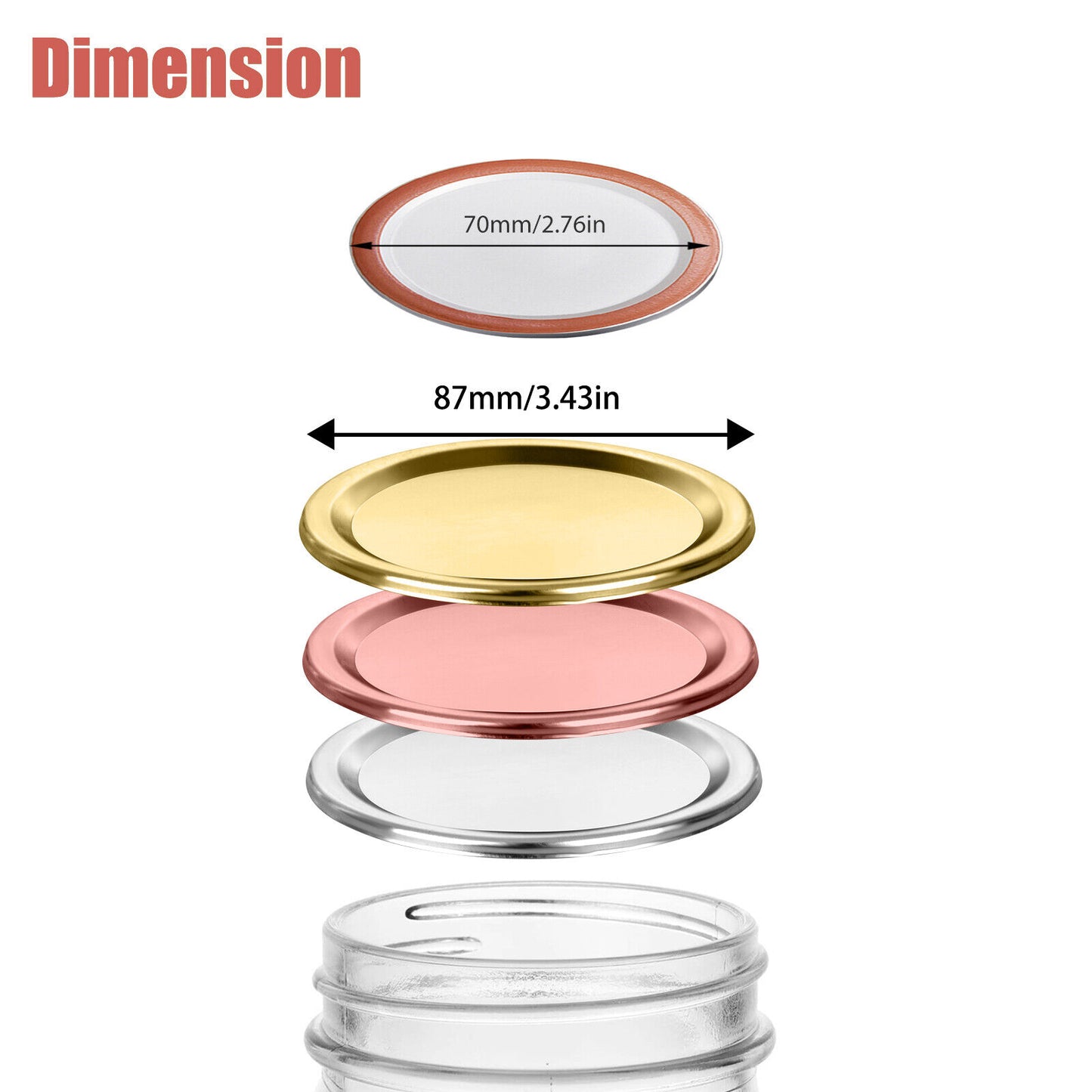 100PCS 87/70mm Regular Wide Mouth Canning Lid Mason Jar Leakproof Durable Reused koeek - KOEEK