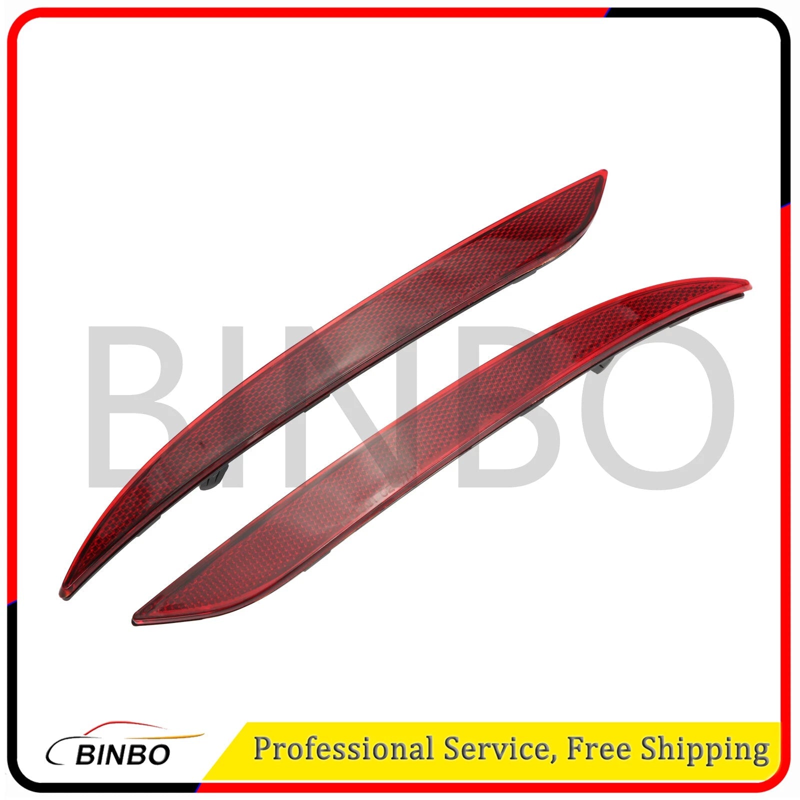 For Tesla Model 3 ABS Red 1 Pair Left + Right Tail Rear Bumper Reflector Marker 07FC0E-D4 - KOEEK