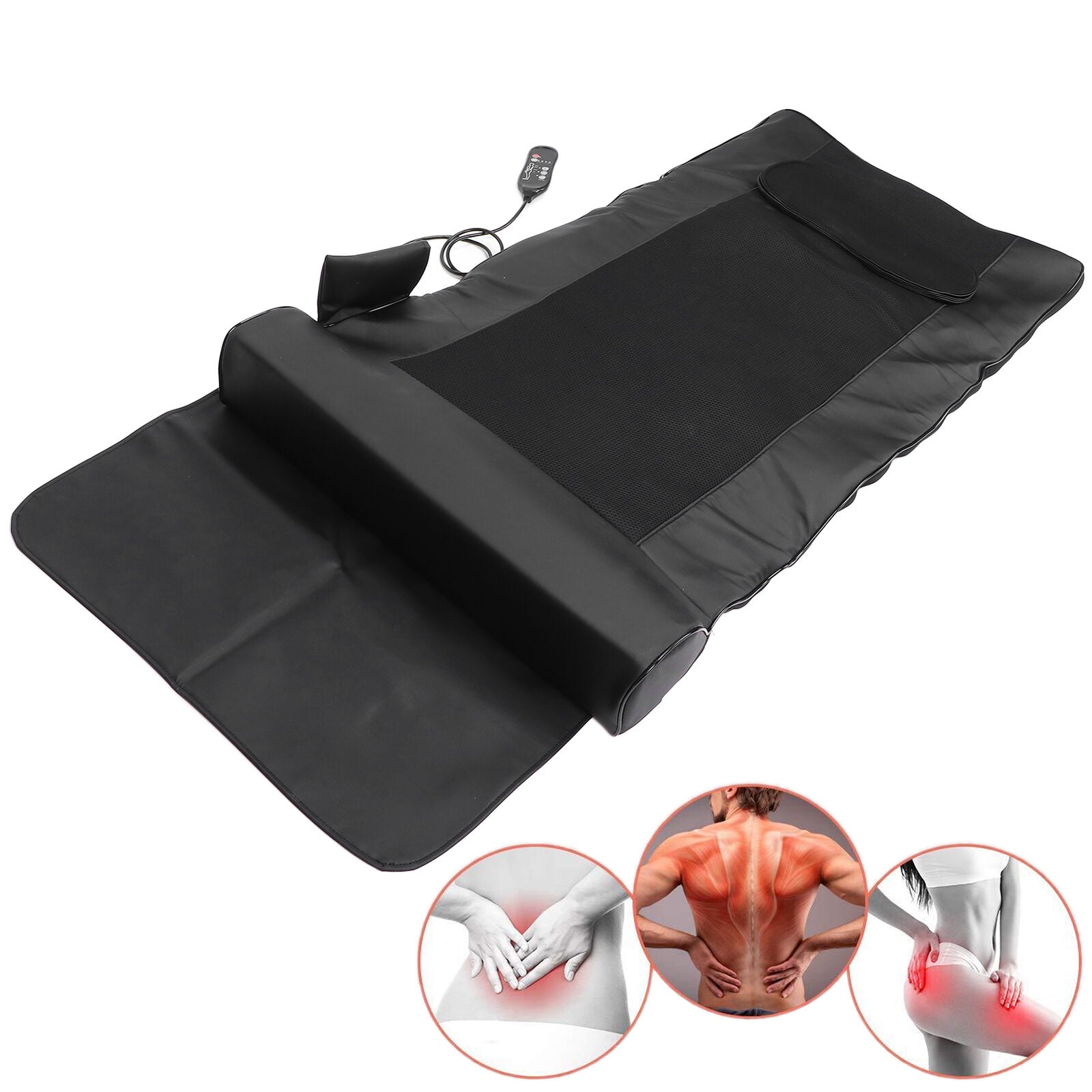 new Electric Massage Cushion Full Vibrating Massager Bed Cushion Pad (Prise UKV) HGF koeek - KOEEK