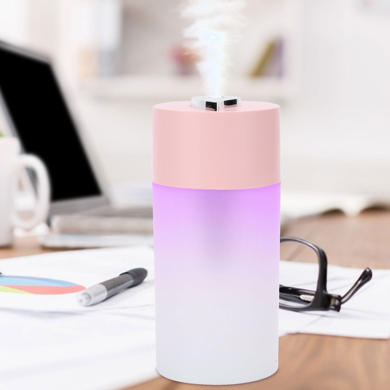 new Humidifier Air Humidifier Noiseless Capacity Essential Oil Diffuser (Pink ) HGF koeek - KOEEK