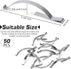 new 50 Pcs Window Screen Tension Spring, Durable Corner Mount Flat Silver 07FC0E-D4 - KOEEK