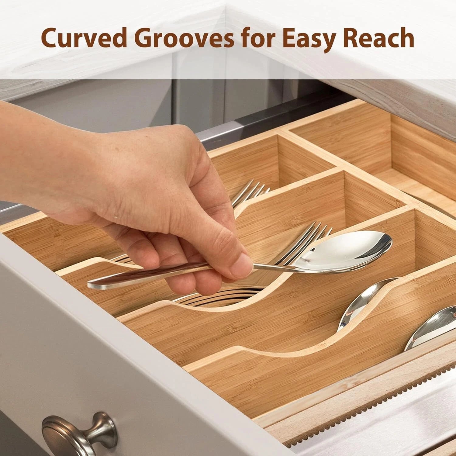 Kitchen Drawer Organizer, 10 Inch Silverware Utensil Tray Holder, Extra Deep, 07FC0E-D4 - KOEEK
