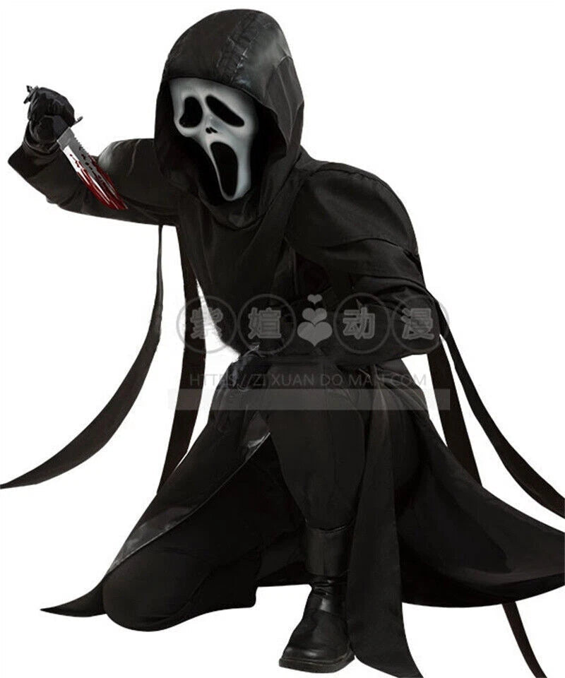 Cosplay The Ghost Face Cosplay Halloween Costume Set Cos Devil Face Outfit Gift 07FC0E-D4 - KOEEK