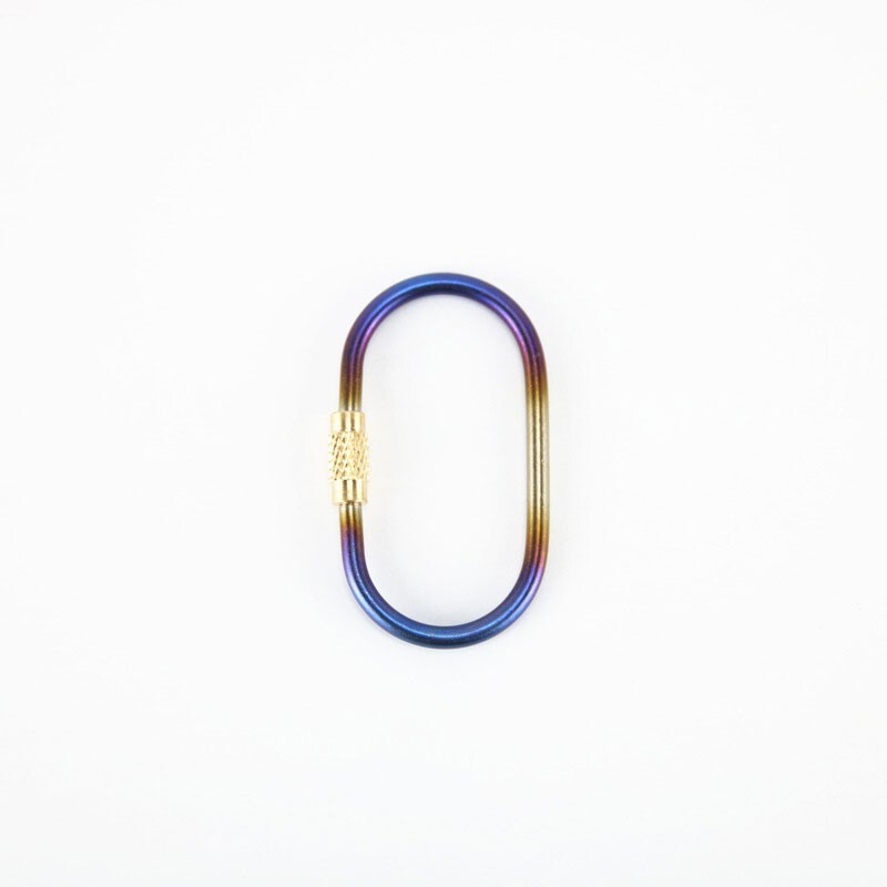 Titanium Locking Carabiner D-Ring Hook for Hanging Key Kettle Water Cup EDC Tool 07FC0E-D4 - KOEEK