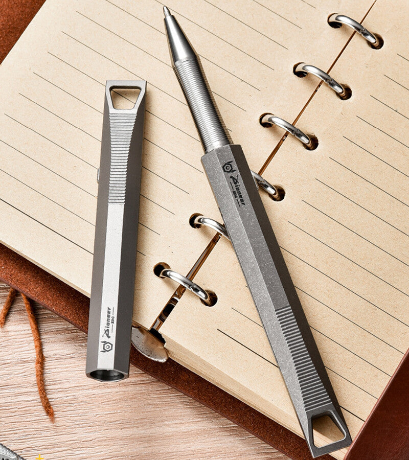 EDC Personalized Design Special-shaped Titanium Alloy Sliding Metal Ball Pen 07FC0E-D4 - KOEEK