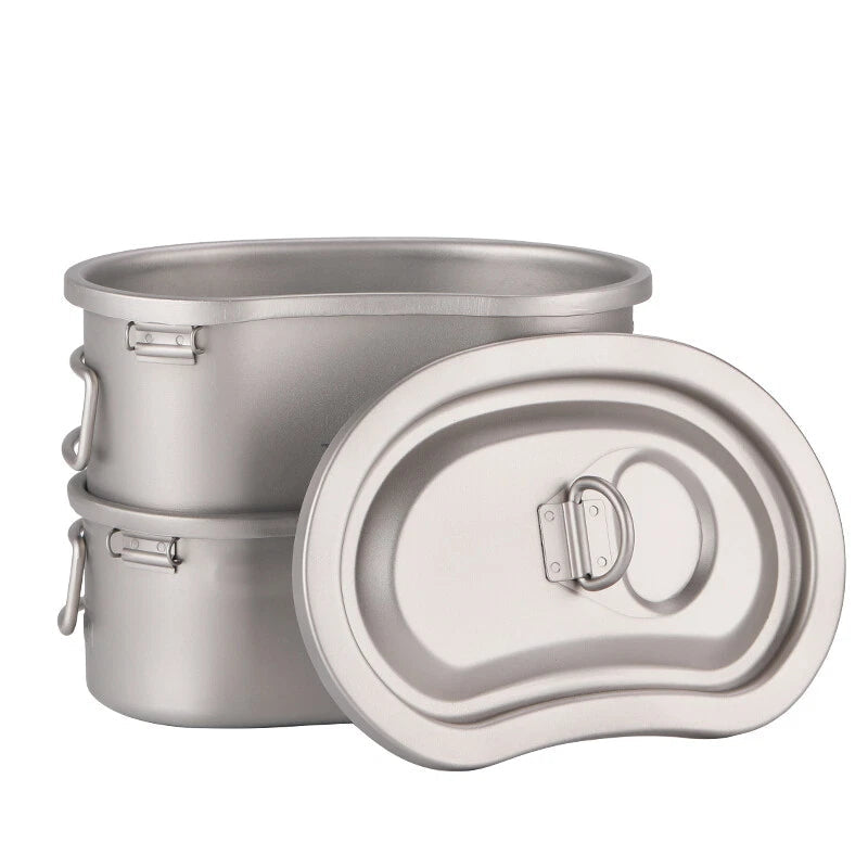 Lightweight Titanium Lunch Box Set Thermal Compartment Lunch Box for Hiking 07FC0E-D4 - KOEEK
