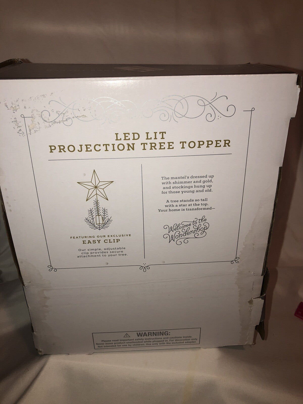 Wondershop Gold Glitter Star Tree Topper Christmas LED Lit Projection Lights WONDERSHOP - KOEEK