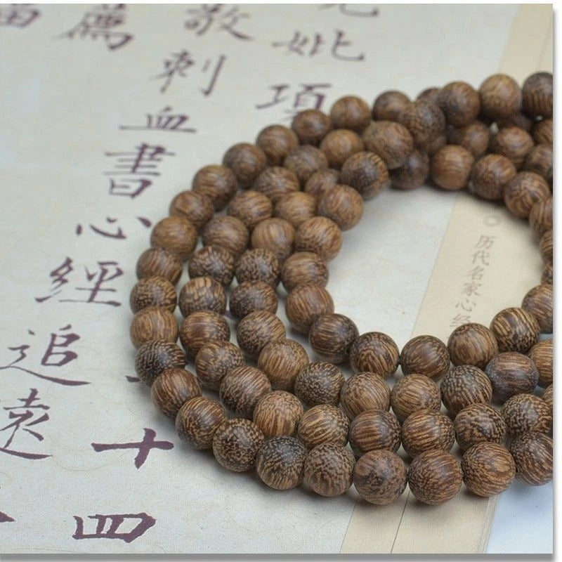 108 Beads Mala Necklace Multi Layer Buddhist Gift Agarwood Bracelet White Kyara 07FC0E-D4 - KOEEK