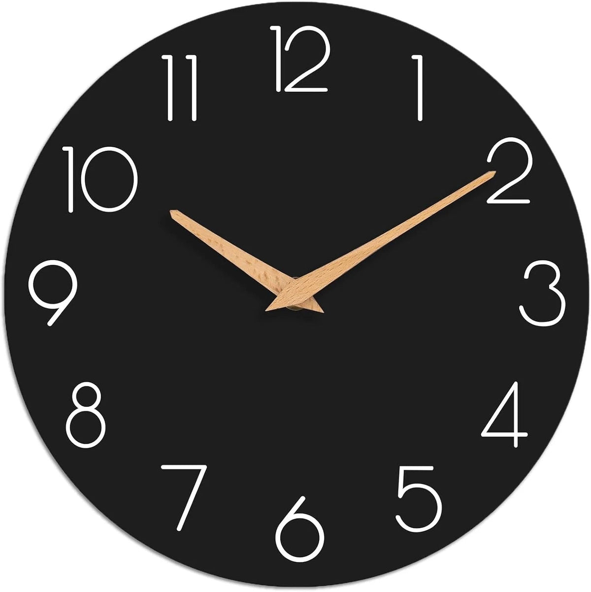 Wall Clock,14''Wooden Silent Non-Ticking, Decorative Battery Operated Wall Clock 07FC0E-D4 - KOEEK