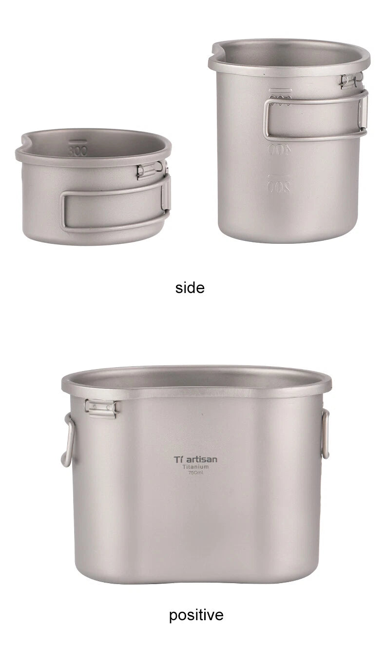 Lightweight Titanium Lunch Box Set Thermal Compartment Lunch Box for Hiking 07FC0E-D4 - KOEEK