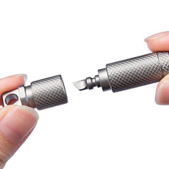 Mini Titanium Alloy Waterproof Case Portable Keychain Pendant EDC Multi Tool 07FC0E-D4 - KOEEK