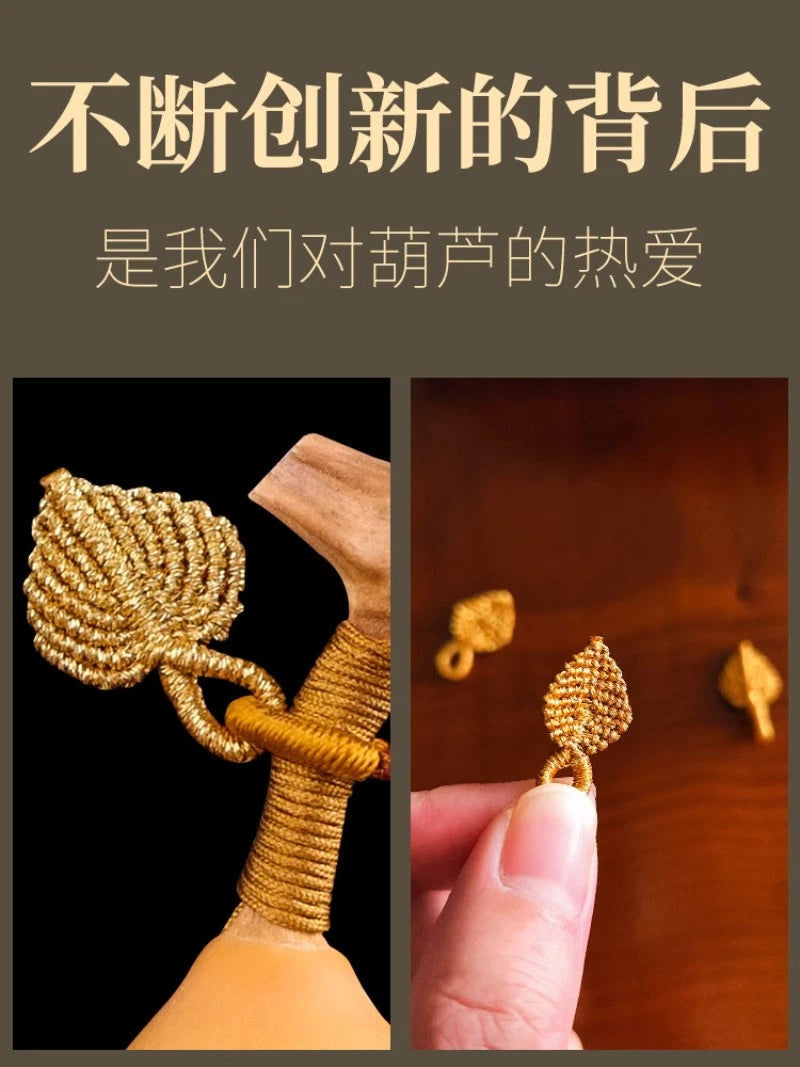 7cm Exquisitely Natural Gourd Ornaments Golden Leaf Ornament Handicraft 07FC0E-D4 - KOEEK