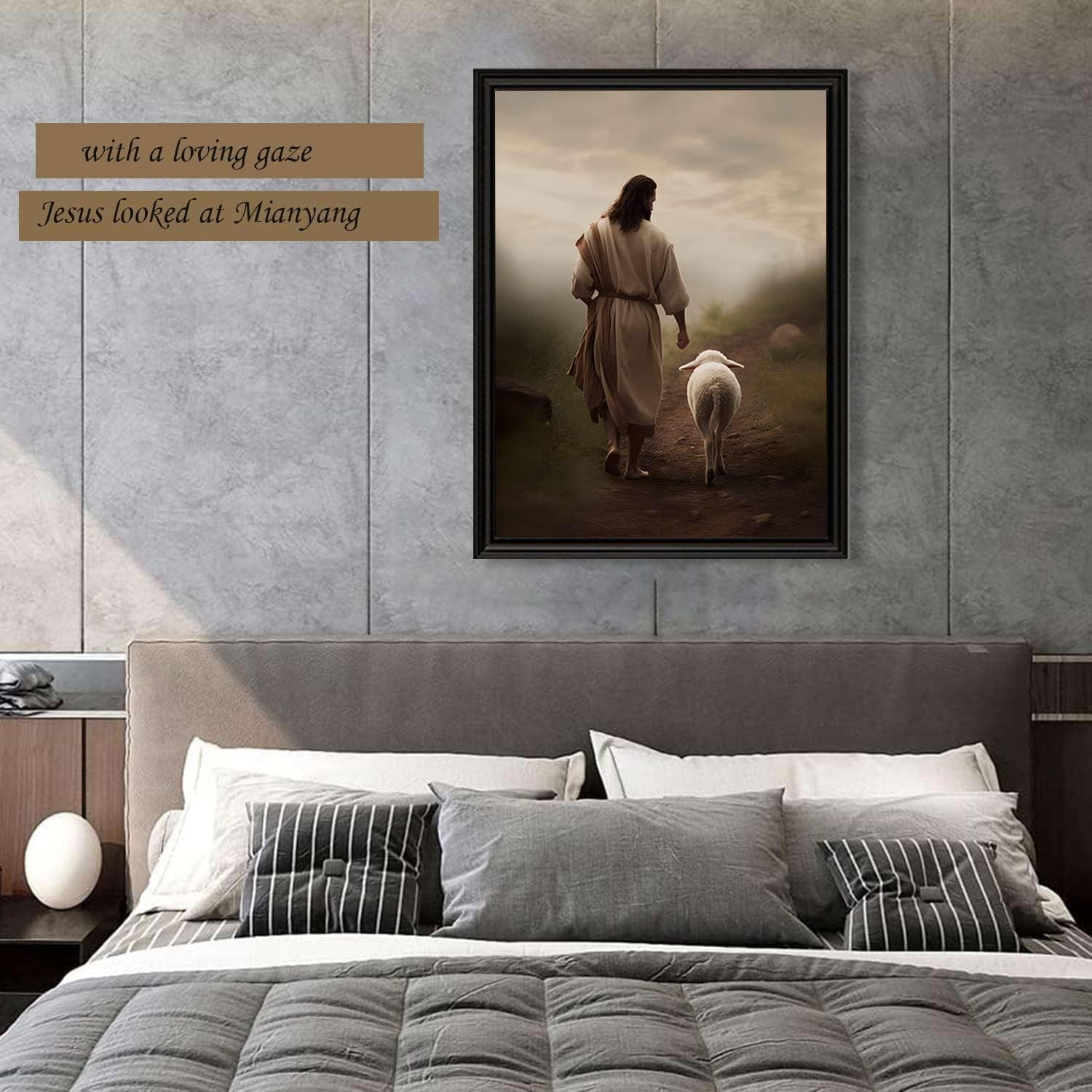 new Jesus Wall Art And Lamb Canvas 16L" x 12W", and Sheep
