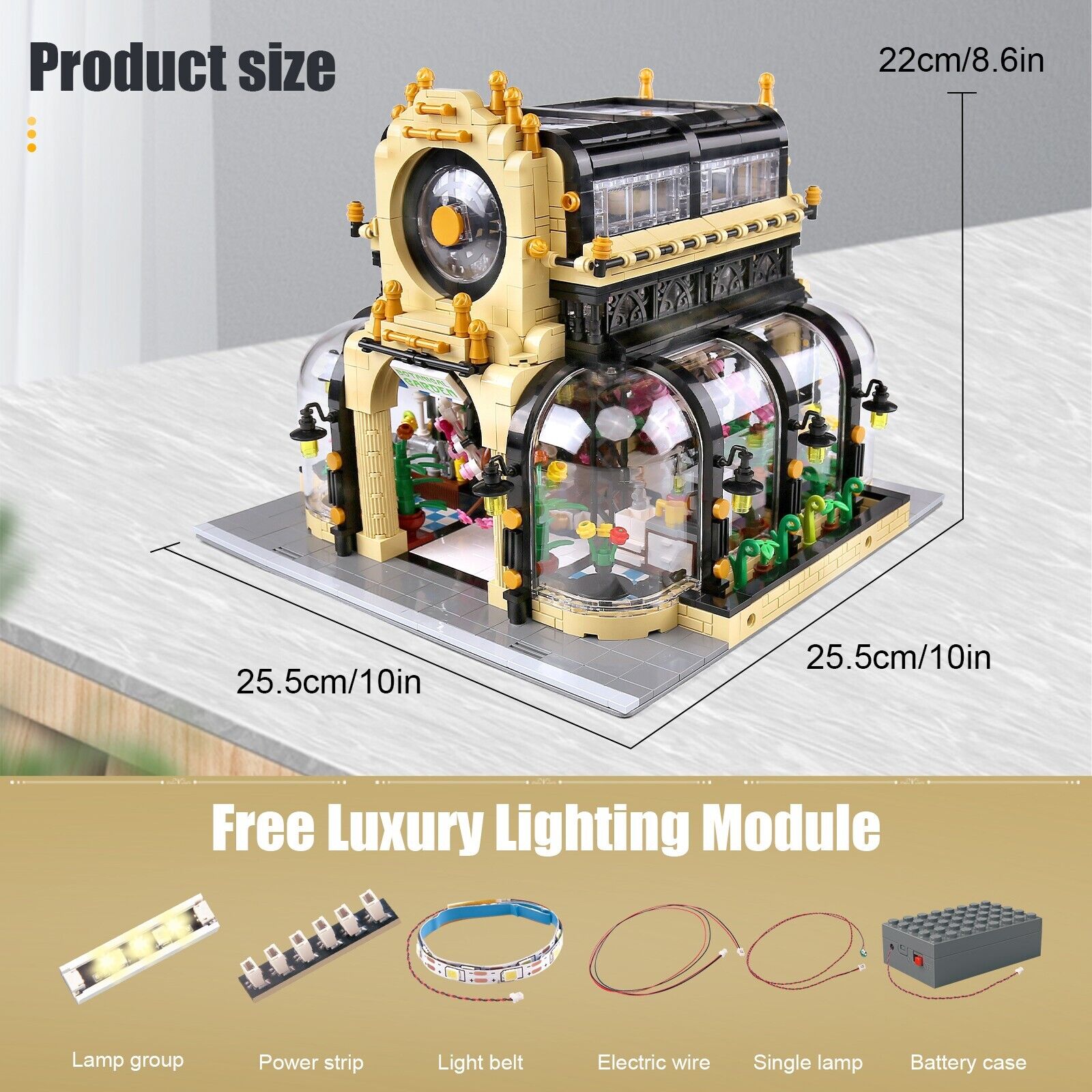 new MOULD KING 16019 Botanical Garden Led Light Street View Building Blocks Toy MOC KOEEK - KOEEK