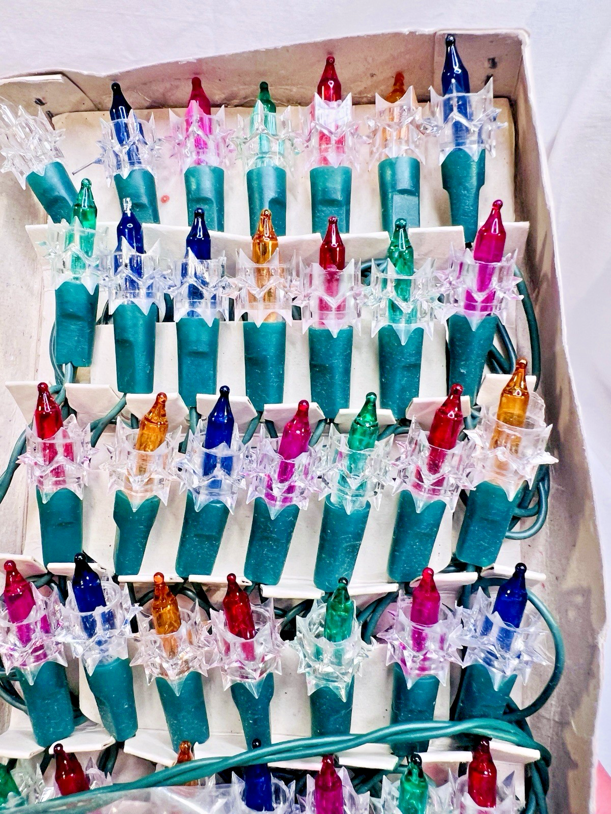 *RARE* Vintage 90's Christmas 35 Miniature Diamond Tree String Lights NOS! 07FC0E-D4 - KOEEK