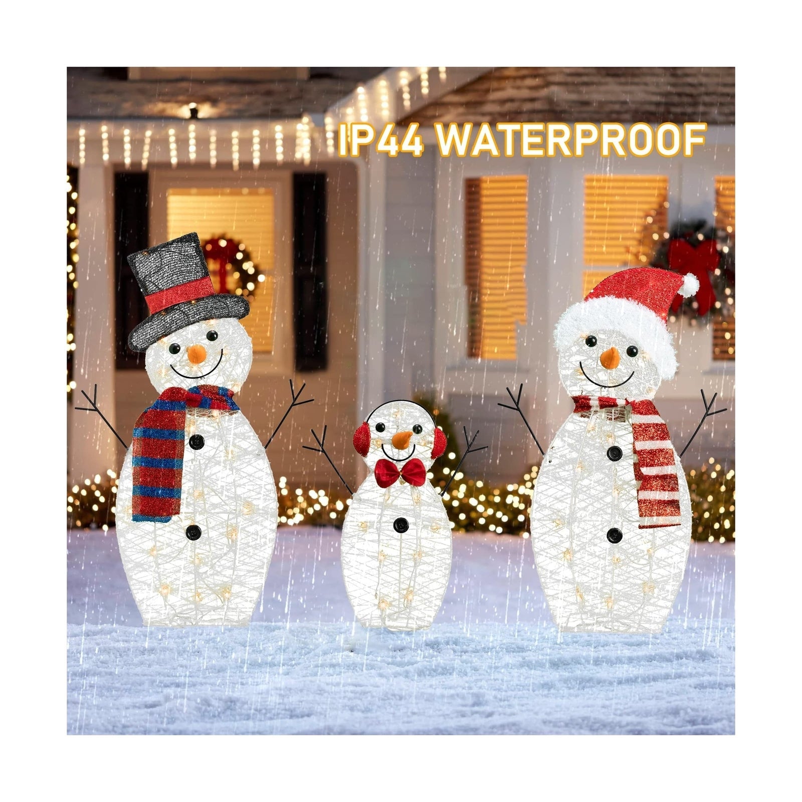 HOURLEEY Christmas Decoration 55 L Lighted Snowman Family Outdoor, 3-Piece Wa... HOURLEEY - KOEEK