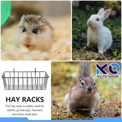 new Hay Feeder for Rabbit, Guinea Pig, Bunny, Chinchilla, Heavy-Duty Metal Black 07FC0E-D4 - KOEEK