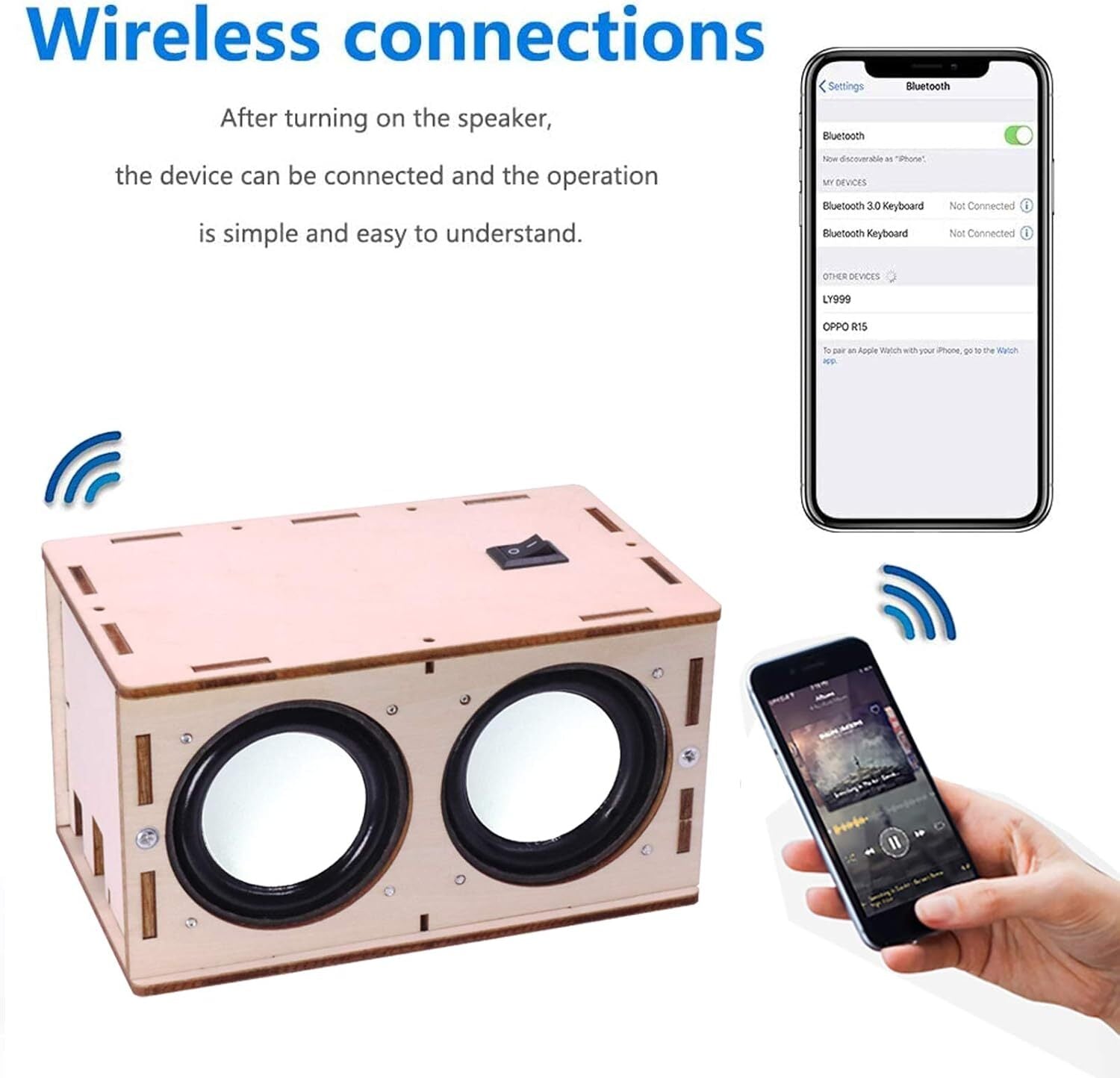 new DIY Bluetooth Speaker Box Kit Electronic Sound Amplifier - Build Your Pink 07FC0E-D4 - KOEEK