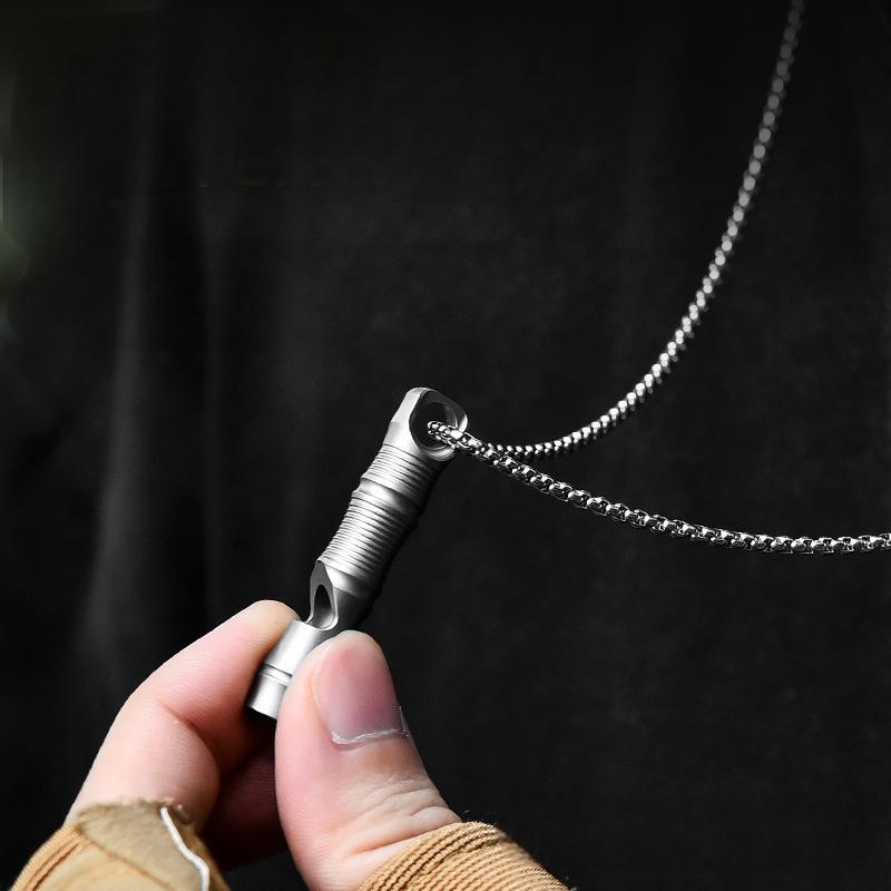 EDC Mini Titanium Emergency Whistle Survival Safety Whistle Outdoor Camping Gift 07FC0E-D4 - KOEEK