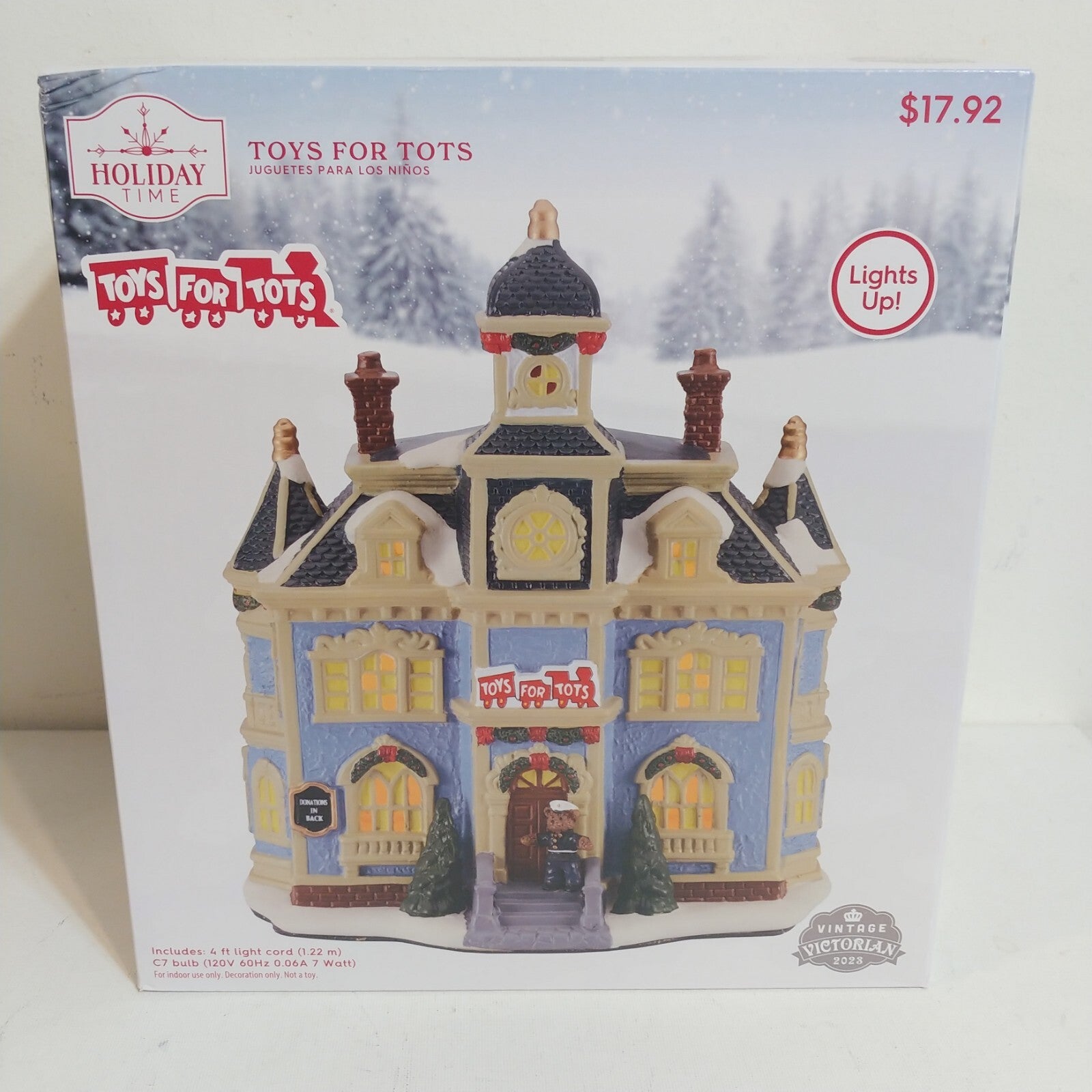 !! Marines Toys For Tots Holiday Time Christmas Village Light Up House 2023 HOLIDAY TIME - KOEEK