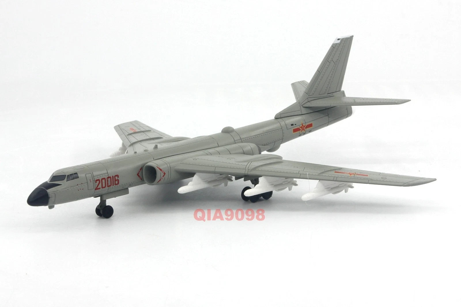 1/144 Scale Chinese Air Force H-6K Bomber Aircraft Diecast Metal Gray Model 07FC0E-D4 - KOEEK