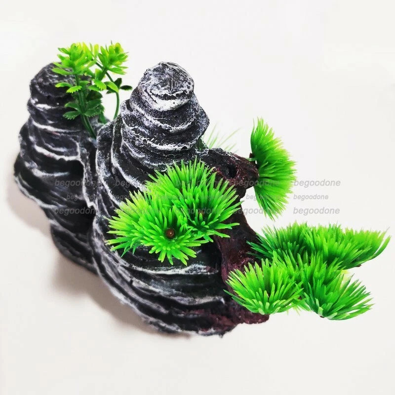 Big Aquarium Rockery Ornament Mountain Tree Fish Tank Decorations Accessories 07FC0E-D4 - KOEEK