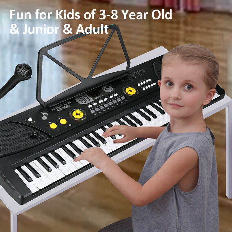 ny 61-tangenters digital musikk Piano Keyboard Elektronisk musikkinstrumentstativ og mikrofon