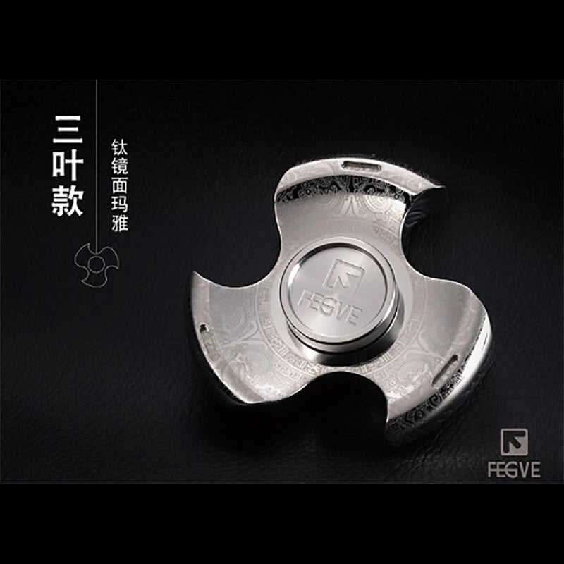 FEGVE Tri Fidget Hand Spinner Triangle Titanium Alloy Finger focus Toy EDC 07FC0E-D4 - KOEEK