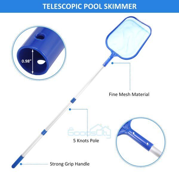 ny Heavy Duty Pool Skimmer Leaf Rake Net Scooper, Rengøring Svømmebassin, Fine Mesh