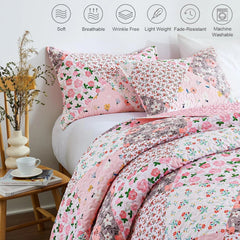 Reversible Patchwork Quilts Full Queen Size, Lightweight Boho Printed Bedspreads 07FC0E-D4 - KOEEK