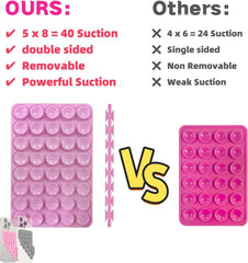 new 2-Pack Double-Sided Suction Phone Grip, Octo Cup Buddy Pink-black 07FC0E-D4 - KOEEK