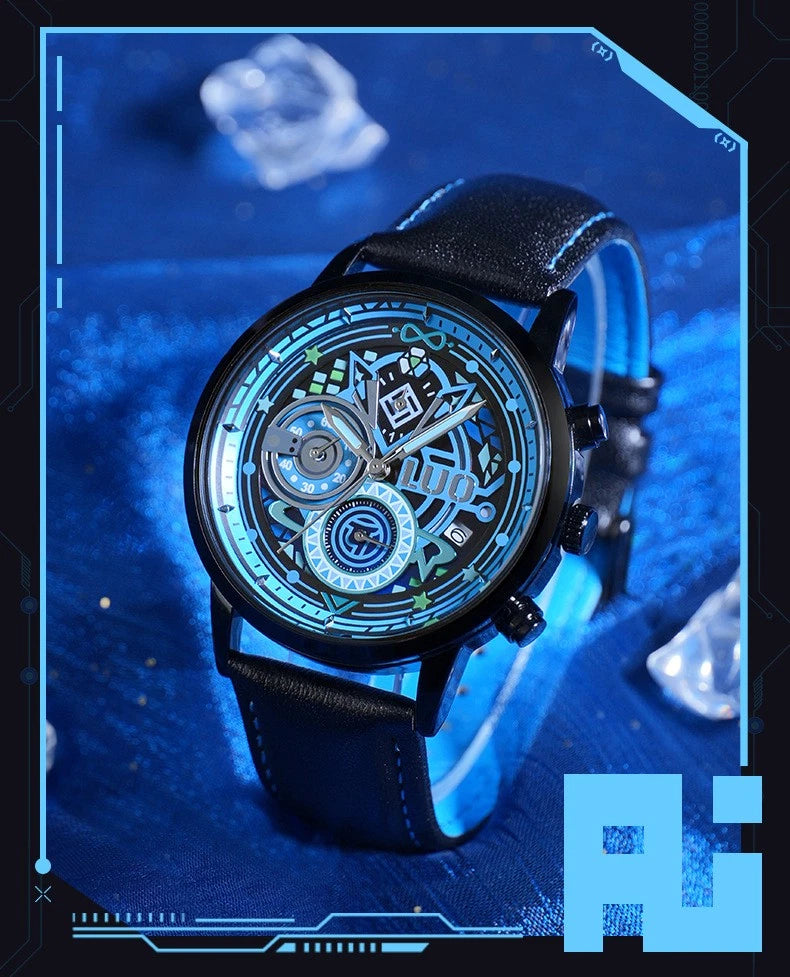 Anime Vsinger AI Luo Tianyi Cos Watch Six Needle Quartz Wrist Watch Xmas Gift 07FC0E-D4 - KOEEK