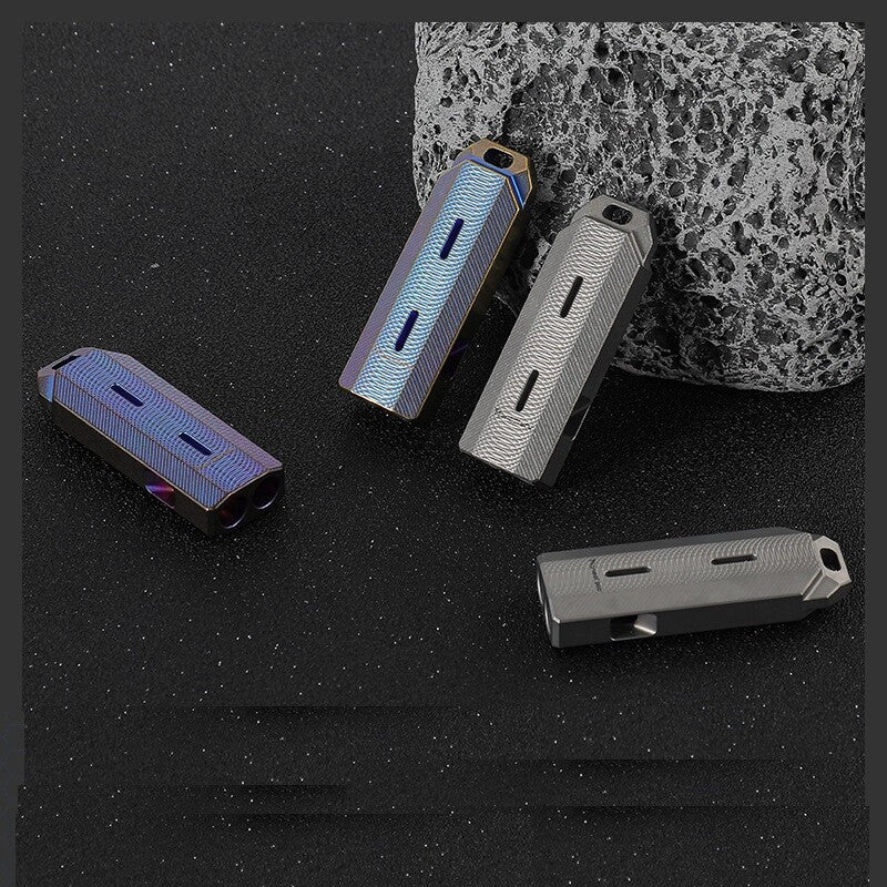 Titanium Emergency Whistle Survival Safety Whistle Double tubes Outdoor EDC Gift 07FC0E-D4 - KOEEK