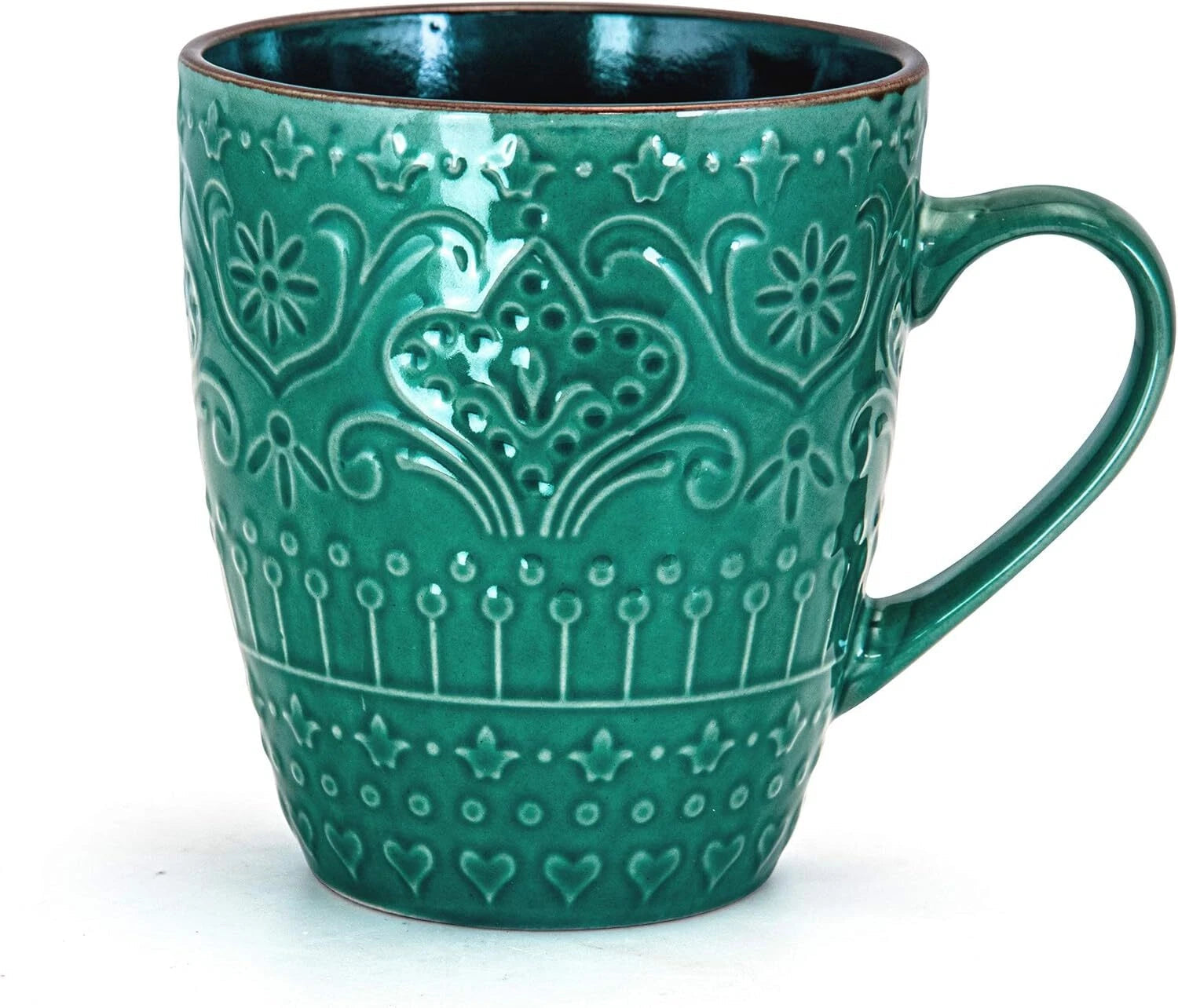 Round Stoare Cameo Dinnerware Set, 16 Piece, Ocean Teal and Green 07FC0E-D4 - KOEEK