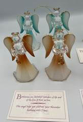 (8) Glass Ornament Angels High Quality Glass Collection Birthstone Angels ! 07FC0E-D4 - KOEEK