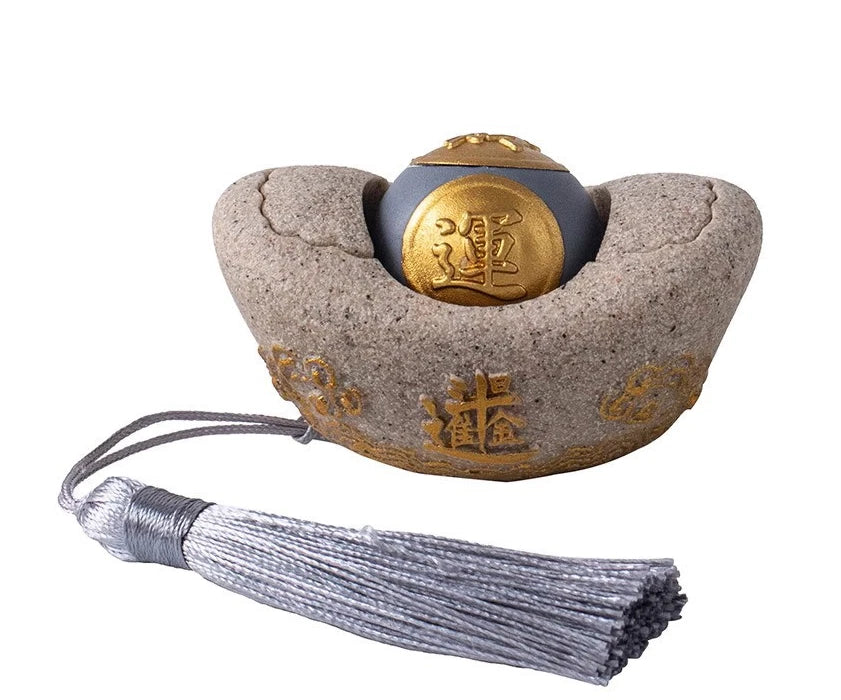 1Pc Auspicious Wealth Ornament Wealth Attraction Yuanbao Tea Pet Decoration 07FC0E-D4 - KOEEK