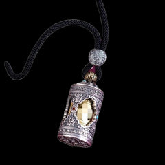 Tibetan Silver Gawu Box Six-character Mantra Tibetan Scripture Tube Pendant 07FC0E-D4 - KOEEK