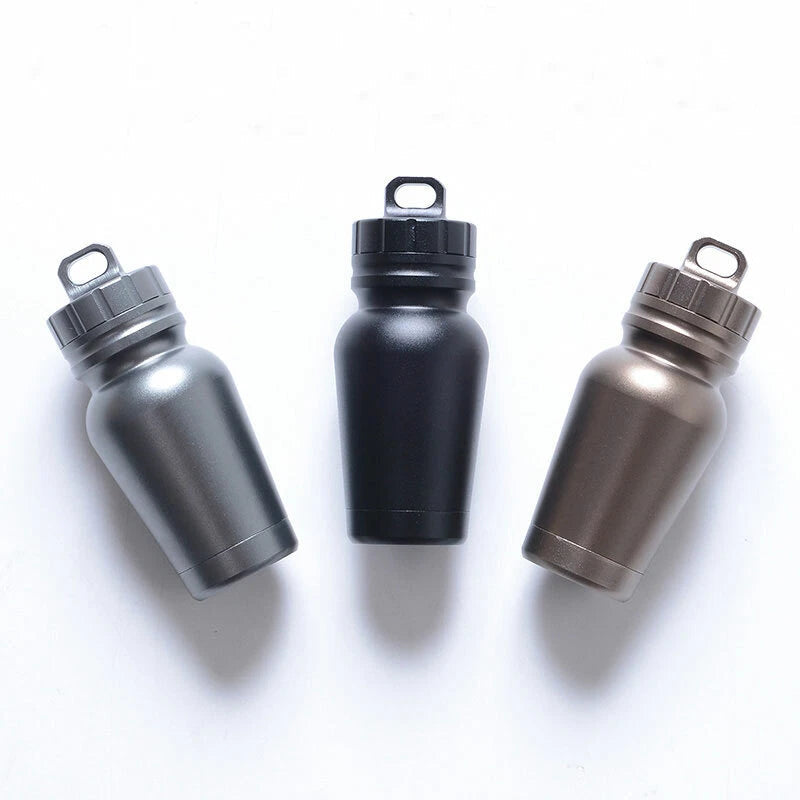 CNC Aluminium Alloy Outdoor Survival Waterproof Box Travel EDC Keychain Tank 07FC0E-D4 - KOEEK