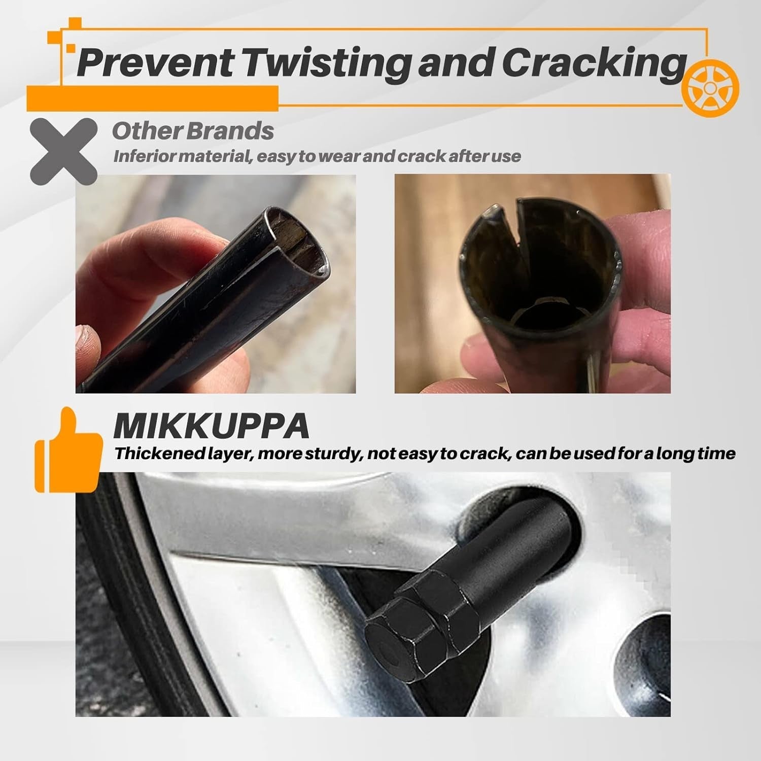 new MIKKUPPA 2PCS 6 Spline 7 Lug Nut Key Set, 6 & 7 Spline, Black MIKKUPPA - KOEEK