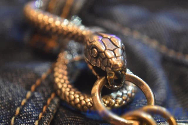 Solid Brass Vintage Snake Wallet Waist Buckle Clip Key Chain EDC Keyring Holder 07FC0E-D4 - KOEEK