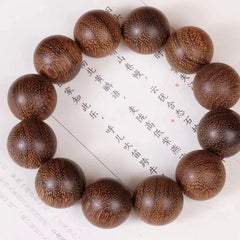 20mm*12 China Natural Wood Buddhist Prayer Beads Men Woman  Bracelet Gift 07FC0E-D4 - KOEEK