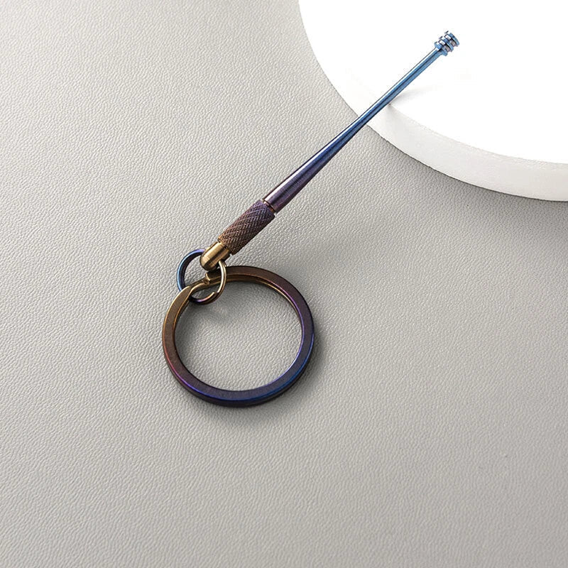 Titanium Ear Wax Cleaner Removal Earwax Remover Keychain 360° Rotary Earpick EDC 07FC0E-D4 - KOEEK