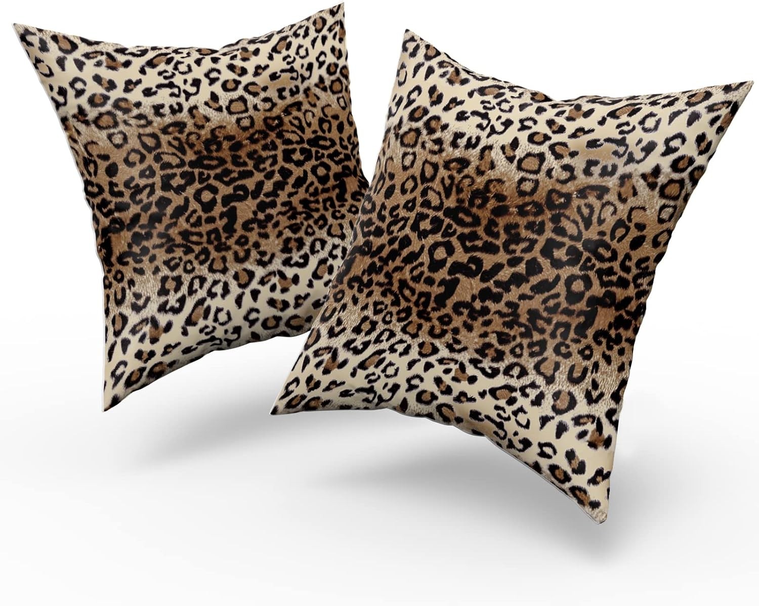 new Brown Leopard Pillow Cover 18x18 Inches 18" x (Pack of 2), 07FC0E-D4 - KOEEK
