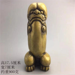 Chinese Tibet Brass Carved Lion Statues Action Figure Collection Decoration 07FC0E-D4 - KOEEK