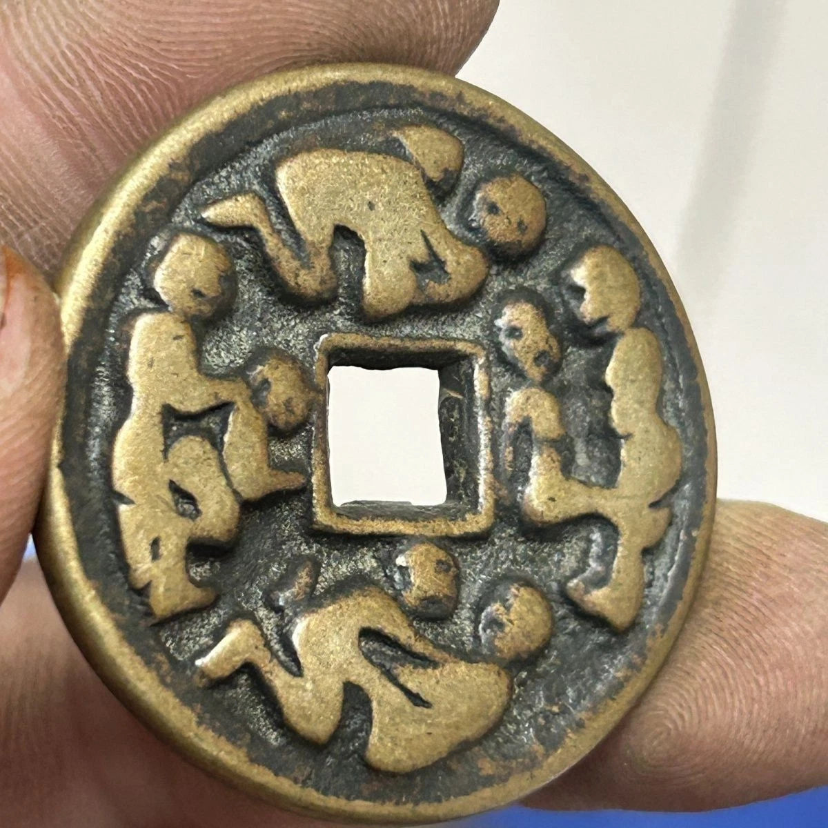 38mm China Old Pure Copper Coin Sex Position Pendant Amulet Coin Art Collection 07FC0E-D4 - KOEEK
