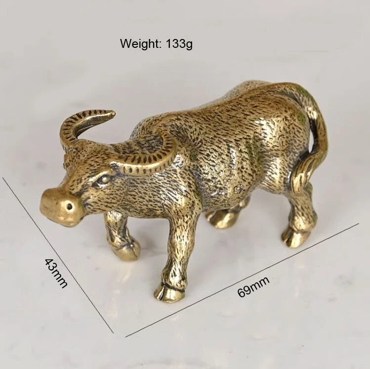 EDC Brass Buffalo Figurine Desktop Decoration Small Statue Animal Figurines Toys EDC - KOEEK