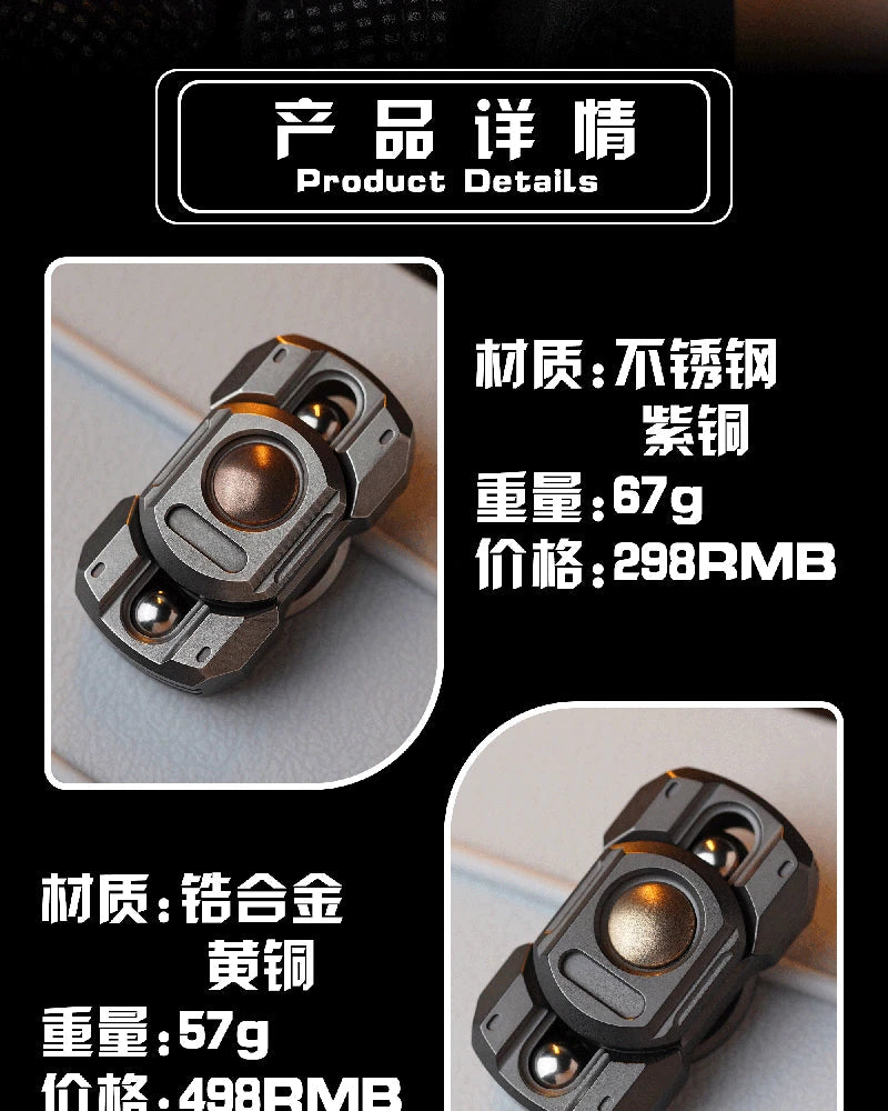 Zirconium alloy + brass Marching Robot Finger Gyro Hand Fidget Spinner Toys 07FC0E-D4 - KOEEK