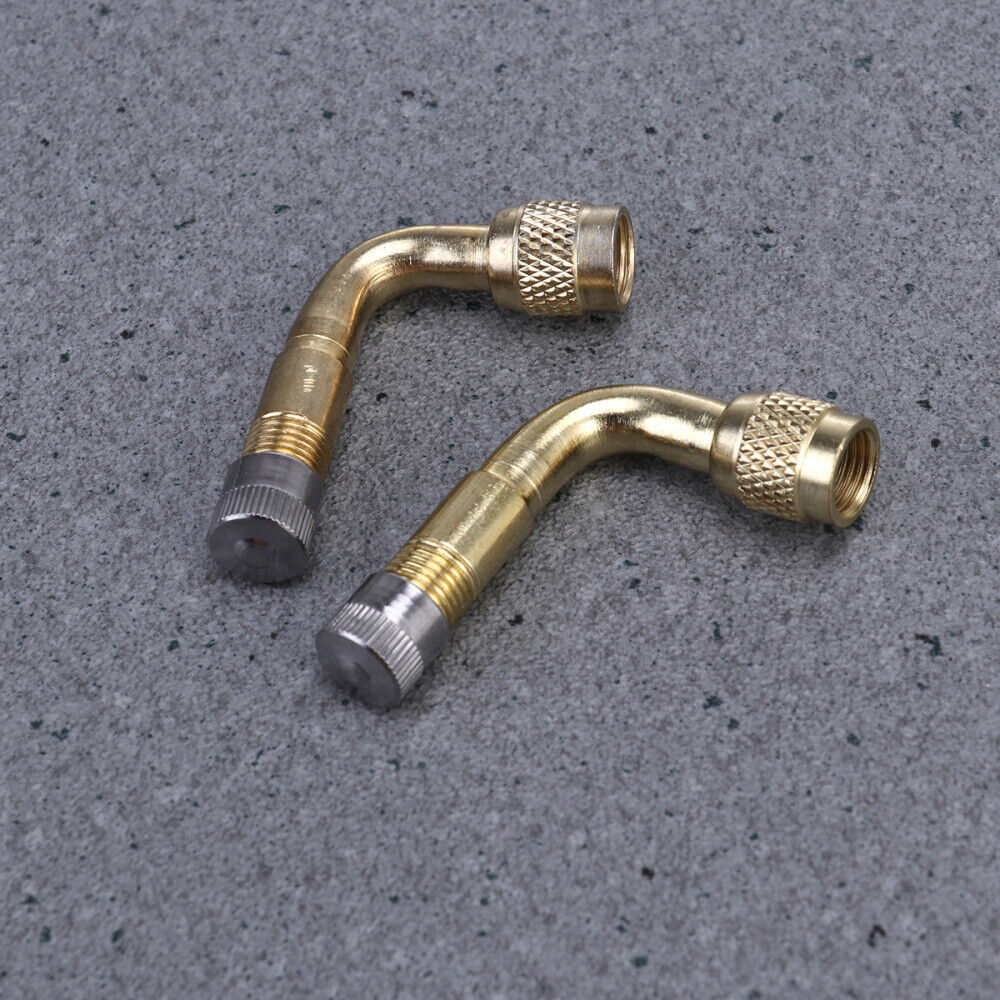 new 2pcs/set 90 Degree Air Brass Stem Extension Adapter Car Truck Motorcycle Scooter koeek - KOEEK